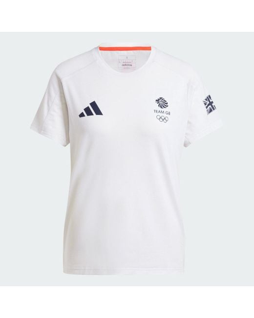 Adidas White Team Gb Training T-Shirt
