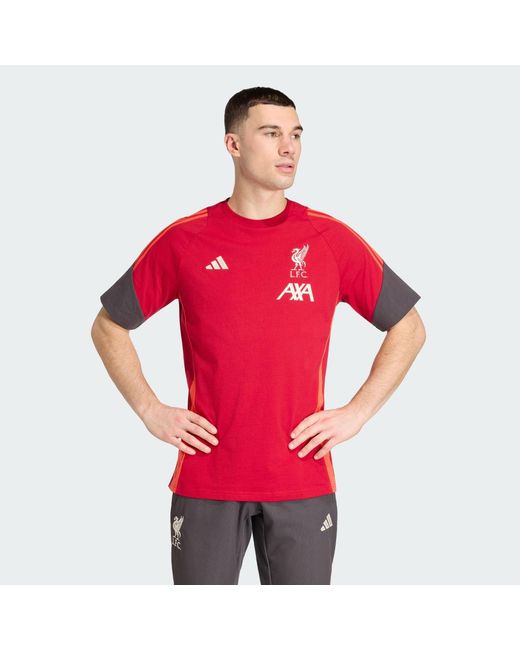 Adidas Red Liverpool Fc Tiro 25 Competition Cotton T-Shirt for men