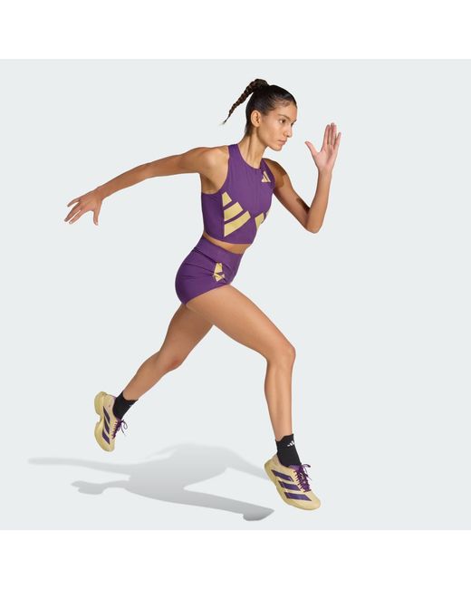 Adidas Purple Adizero Road To Records Crop Top