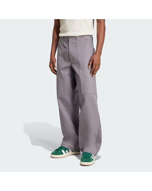 Adidas Originals Gray Premium Essentials Twill Cargo Pants for men