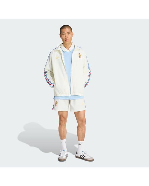Adidas White France Rugby 120Y Anthem Jacket for men
