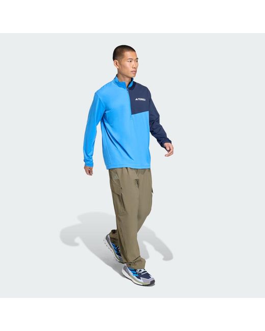 Adidas Blue Terrex Multi Climacool 1/2 Zip Long Sleeve Long-Sleeve Top for men