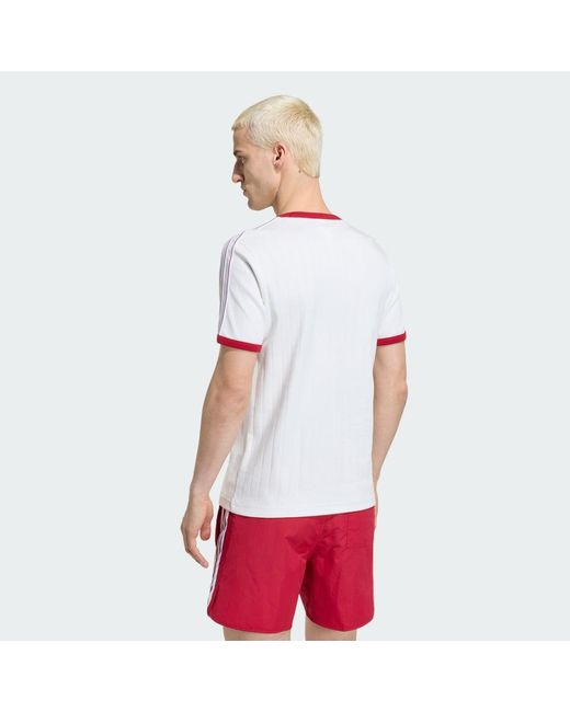 Adidas Originals Red Drop Needle 3-Stripes Tee for men