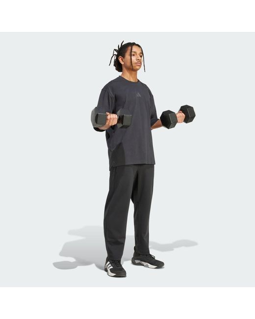 Adidas Gray Primelift Workout Oversize Tee for men