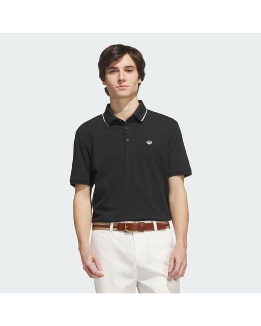 Adidas Black Originals Twistknit Trefoil Polo Shirt for men