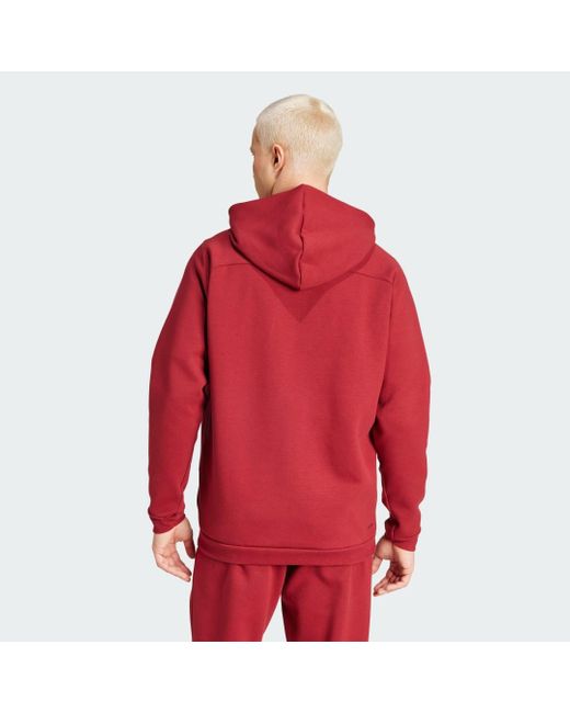 Felpa con cappuccio Travel Full-Zip Belgium di Adidas Originals in Red da Uomo