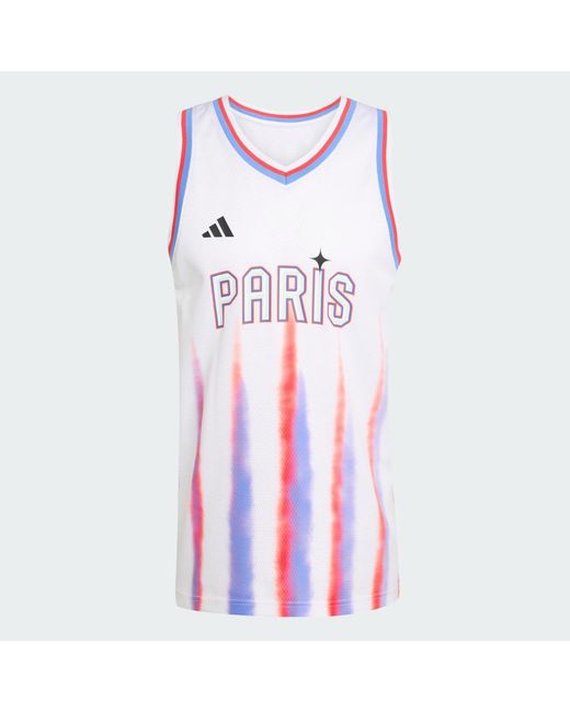 Adidas White Paris Basketball Away Jersey for men