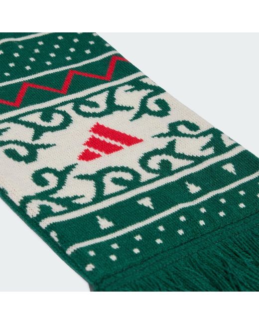 Adidas Green Christmas Graphic Scarf
