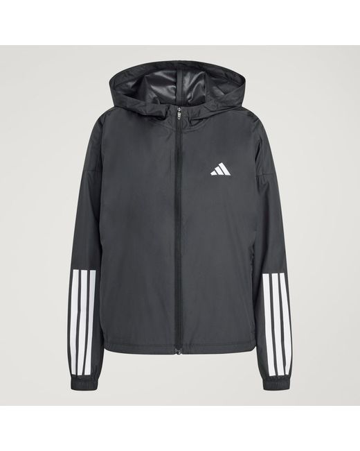 Adidas Black Hyperglam 3-Stripes Windbreaker
