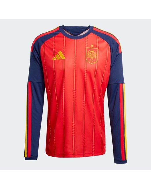 Adidas Red Spain 26 Home Long Sleeve Jersey for men