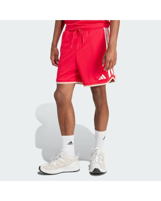 Adidas Red Stadium Mesh Shorts for men