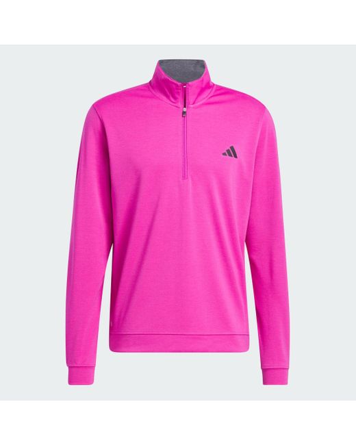 Adidas Pink Elevated 1/4-Zip Sweatshirt for men