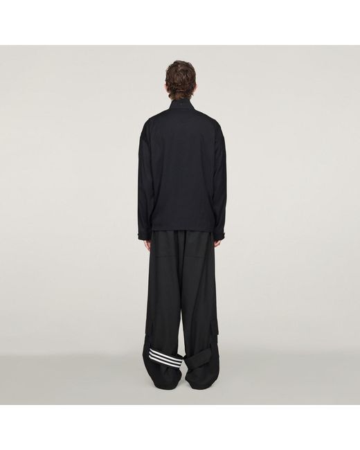 Adidas Black Y-3 Rayon Twill Zip Top for men