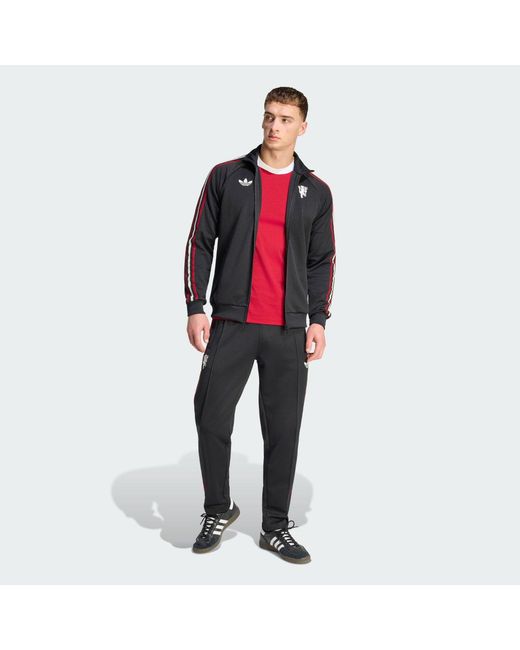 Adidas Black Manchester United Culturewear Full-Zip Track Jacket for men