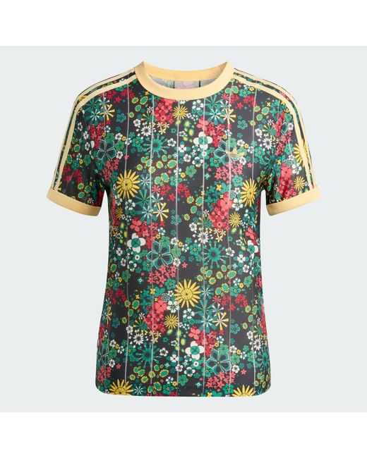Adidas Green Originals X Liberty London 3 Stripes T-Shirt