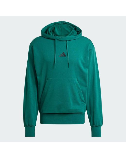 Adidas Green Essentials Feelcozy French Terry Hoodie for men