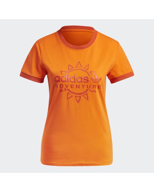 T-shirt Adventure Logo Slim di Adidas in Orange