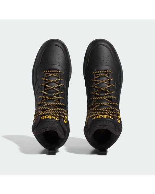 Adidas Originals Black Hoops 3.0 Mid Lifestyle Basketball Classic Fur Lining Winterized Shoes for men