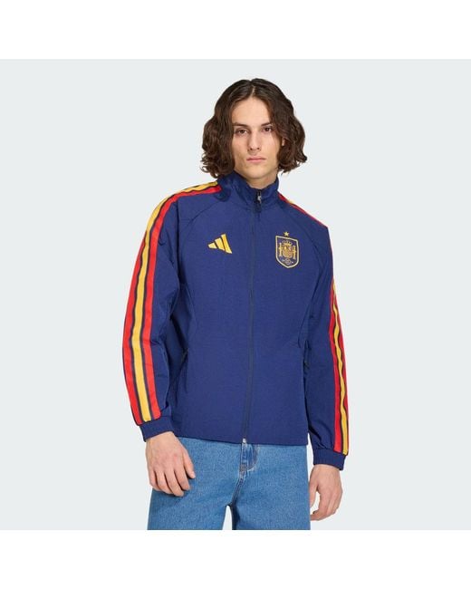 Adidas Blue Spain National Team 2026 Home Full-Zip Game Day Anthem Jacket for men