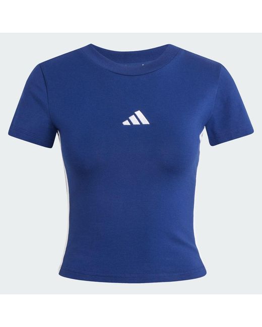 Adidas Blue Essentials 3-Stripes Slim Baby T-Shirt