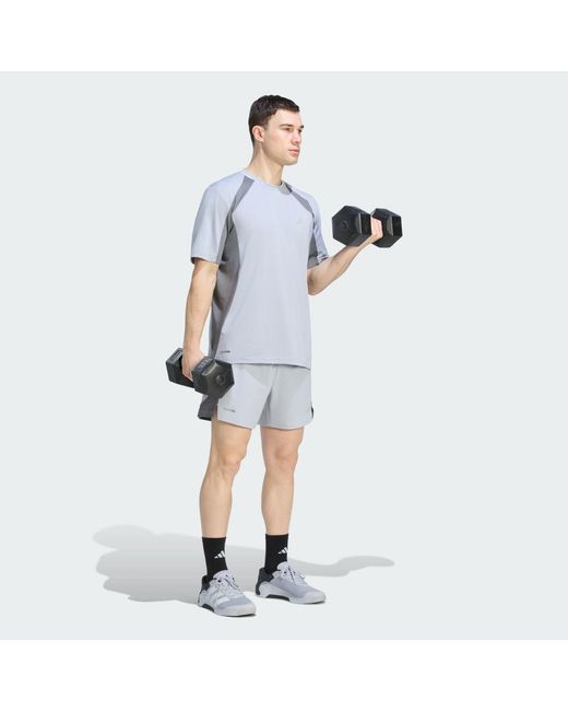 Adidas Blue Tech Apparel Colorblock T-Shirt for men