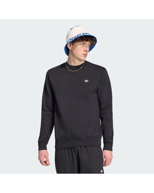 Adidas Blue Trefoil Essentials Crew Sweatshirt for men