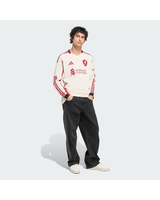 Adidas Red Liverpool Fc 25/26 Long Sleeve Away Jersey for men