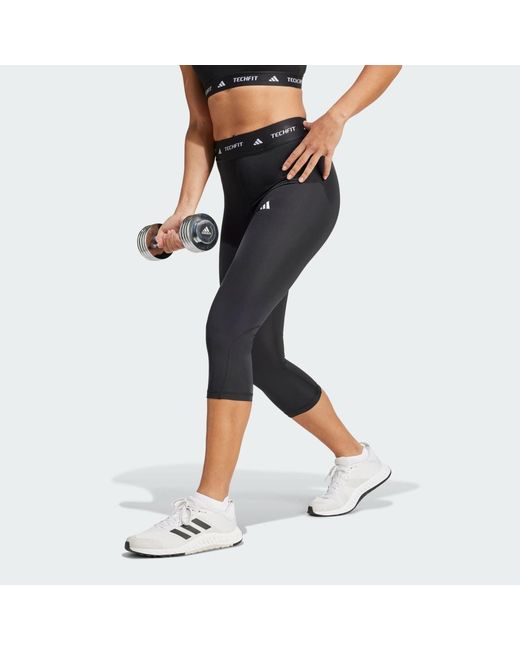 Adidas Black Techfit Capri Leggings