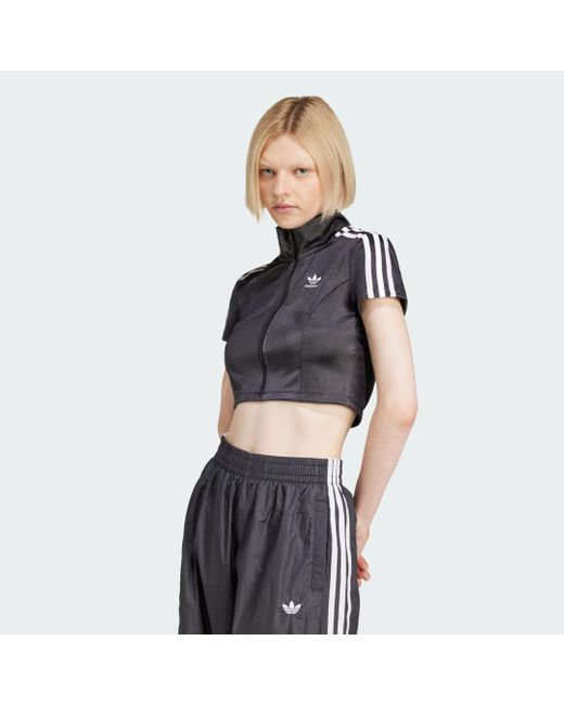 Adidas Originals Gray Adicolor Short Sleeve Track Top