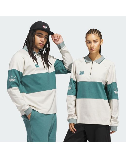 Adidas Shmoofoil Heavyweight Rugby Long Sleeve Shirt In Green Lyst UK Adidas Shmoofoil Heavyweight Rugby Long Sleeve Shirt In Green Lyst UK