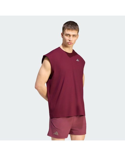 Adidas Red Tennis Climacool+ Oversized Sleeveless T-Shirt for men