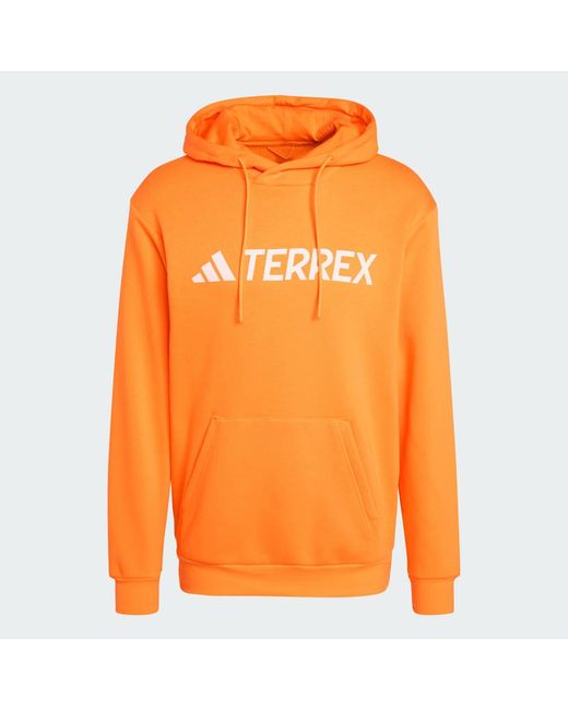 Adidas Orange Terrex Multi Large Logo Hoodie for men