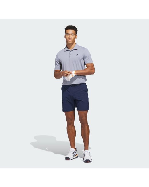 Adidas Blue Performance Textured Polo Shirt for men