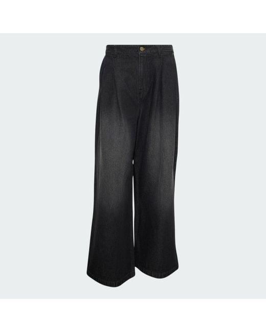 Adidas Black Jeans Mid-Rise Wide Leg for men