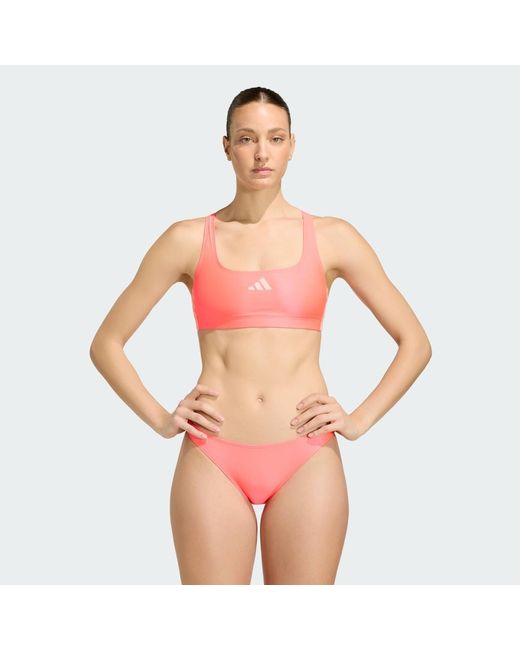 Adidas Pink 3-Stripes V-Back Bikini