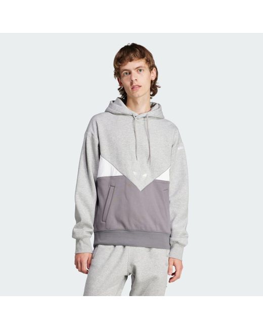 Adidas Gray Adicolor Seasonal Reflective Hoodie for men