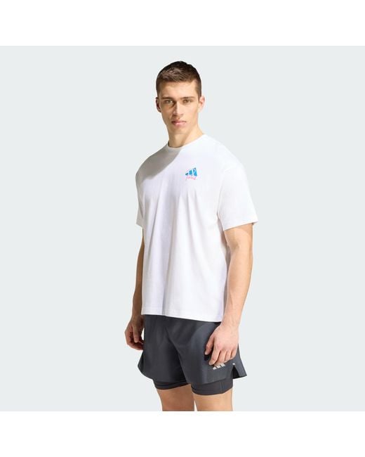 Adidas White Running Paris Graphic T-Shirt