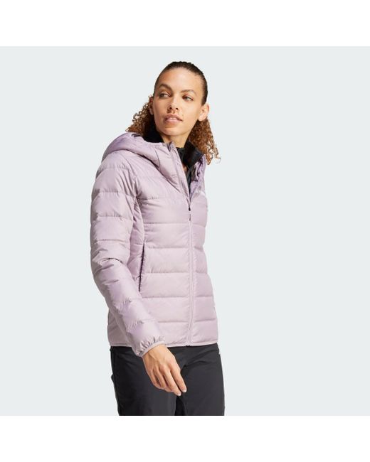 Adidas Purple Terrex Multi Light Down Hooded Jacket