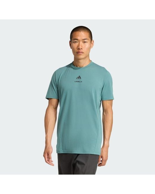 Adidas Blue Les Mills Graphic Tee for men