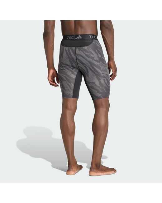 Adidas Gray Techfit Aop Shorts Tights for men