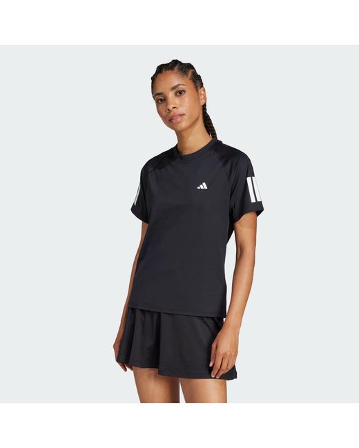 Adidas Black Club 3-Stripes Tennis Climacool T-Shirt