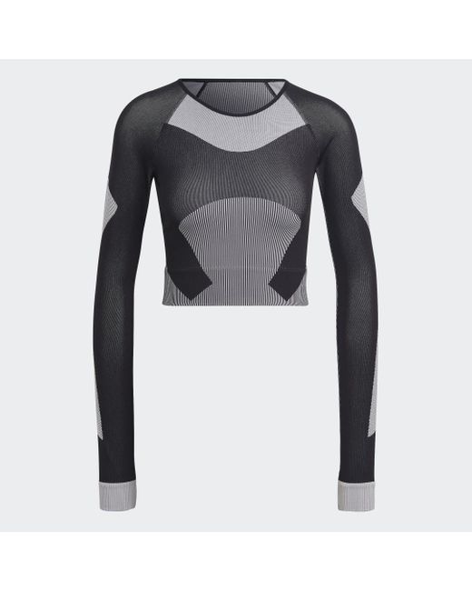 Maglia by Stella McCartney TrueStrength Yoga Crop di Adidas in Gray