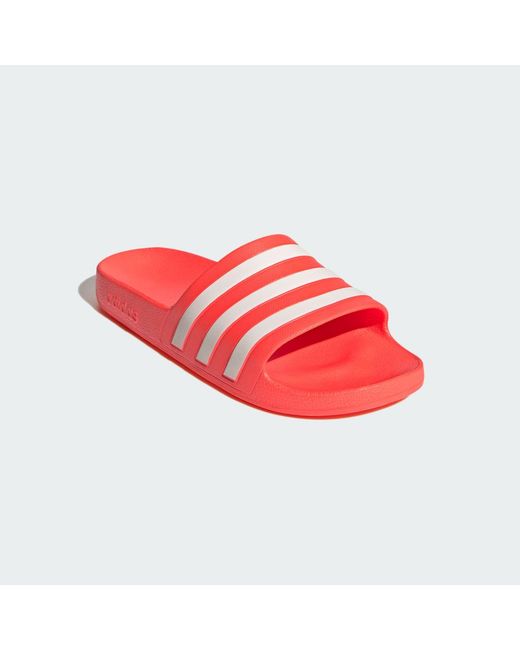 adidas Adilette Aqua Slides in Red | Lyst UK