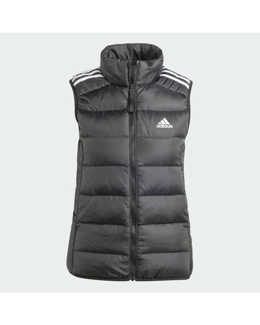 Adidas Black Essentials 3-Stripes Light Down Vest