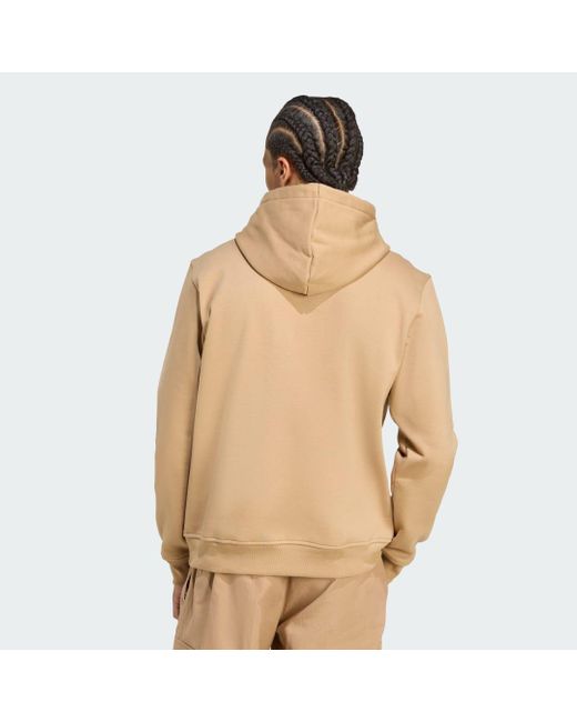 Hoodie Trefoil Essentials di Adidas in Natural da Uomo