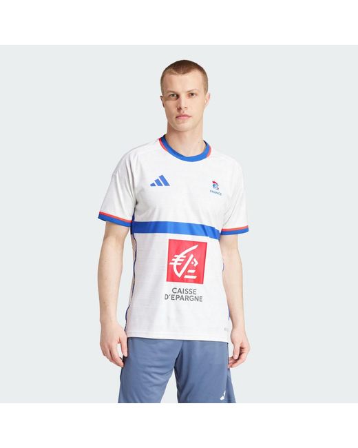Adidas White Team France Handball Jersey for men