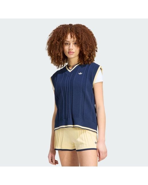 Adidas Blue Cable Knit Vest