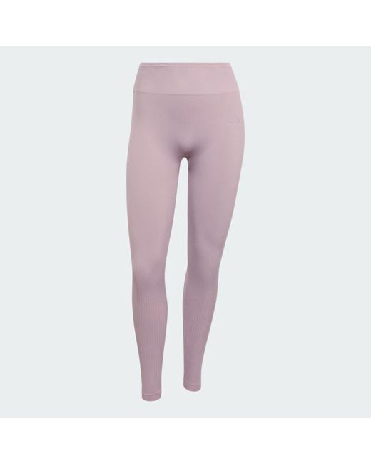 Adidas Pink Workout Essentials Full-Length Knit Leggings