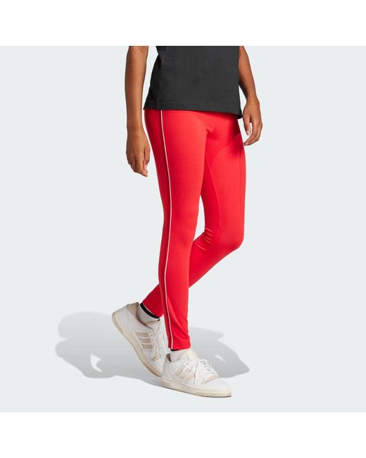 Adidas Red Essentials Color Pop High-Waisted Leggings