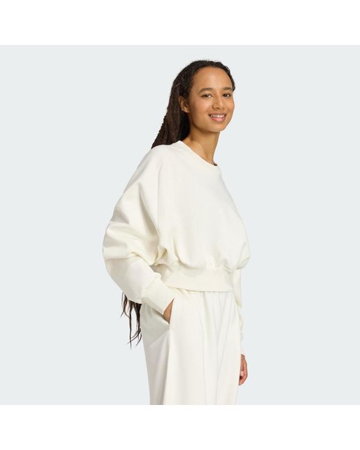 Adidas White Soft Lux Loose Sweatshirt